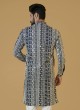 Stylish Navy Blue Cotton Embroidered Kurta Pajama